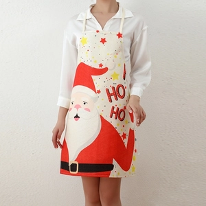 Festive Christmas apron with Santa Claus print and HO HO HO text for party decoration