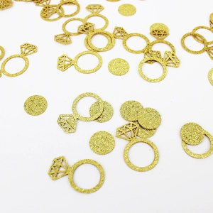 Glitter Paper Cutout Wedding Confetti Diamond Ring Dot Shapes Engagement Party Table Decor Valentine Day Celebration