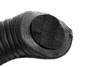 Macro view of black grain faux leather prop with round felt anti-slip bottom base
