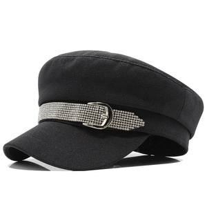 Damen Schirmmütze Baumwolle Newsboy Mütze Mit Strassband Retro Matrosenmütze Verstellbare Vintage Kopfbedeckung