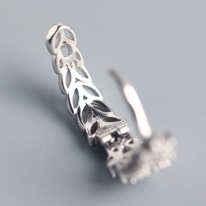 S925 sterling silver wheat ear earrings with hollow leaf design and hallmarked 925 stamp