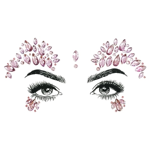 Pink and purple teardrop acrylic face gems for decorative DIY eye makeup art