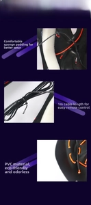 Detail van Halloween LED-masker met zachte sponsvulling en een verlengkabel van 1 meter