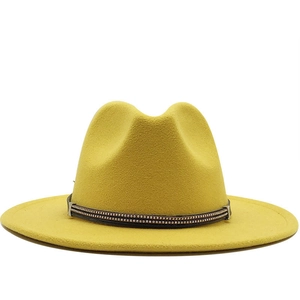 Vintage Cashmere Wide Brim Fedora Hat For Men Women Studded Decorative Band Fashion Jazz Panama Hat Outdoor Warm Jazz Cap