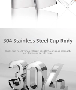 Detailed rendering of 304 stainless steel flask with thick brushed metal texture