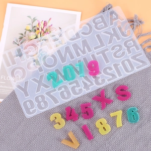 DIY transparent silicone alphabet and number mold for crystal resin jewelry making