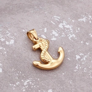 Navy style gold anchor pendant for men made of high-quality stainless steel