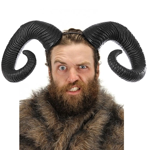 Halloween Ram Horns Headband Foam Gothic Realistic Spiral Devil Demon Costume Cosplay Accessory Party Decor