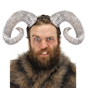 Realistic Halloween ram horn headband for cosplay and festive costume photography