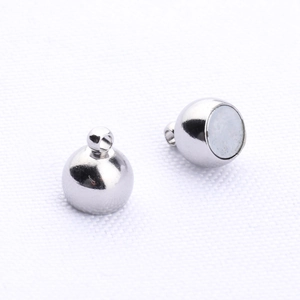 Spherical magnetic jewelry clasp with silver finish for DIY necklace and bracelet crafting