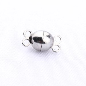 Silver magnetic ball clasp with four rings for DIY jewelry necklaces and bracelets