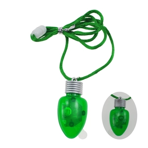 Christmas LED light bulb pendant necklace glowing holiday party favor costume accessory gift