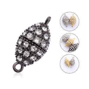 Chiusura per Gioielli Magnetica in Lega Con Strass Connettore Ovale Per Fai da Te Collana Bracciale Creazione Gioielli Alla Moda
