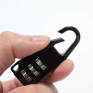 Mini lucchetto a combinazione a 3 cifre per valigie e armadietti in nero elegante