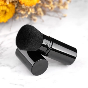Tragbarer ausziehbarer schwarzer Pilz-Make-up-Pinsel für Rouge und Loses Puder