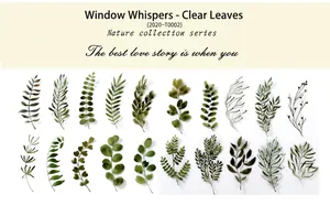 Nature collection series sticker pack showing 20 botanical watercolor green leaf designs