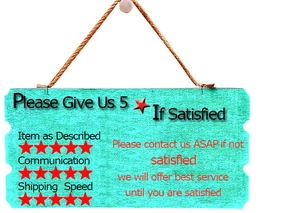 Customer service card for St. Patrick's holiday products with review and satisfaction text