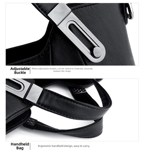 Makrodetail des ergonomischen Ledergriffs mit verstellbaren silbernen Beschlägen und Schnallen