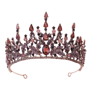 Baroque Vintage Bridal Tiara Alloy Rhinestone Crystal Wedding Hair Accessory Princess Crown For Women