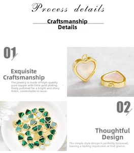 Detailed macro view of heart-shaped gold-plated copper pendant with inlay details