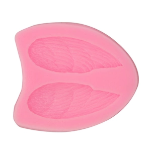 Pink 3D bird wing silicone fondant mold for chocolate and clay cake decorating DIY crafts