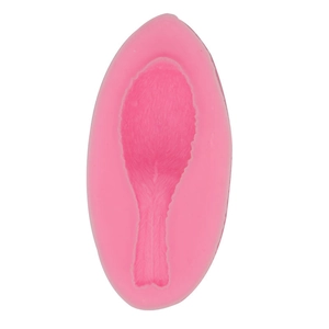 Detail of pink silicone bird feather mold showing intricate biological texture for DIY craft