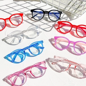 Kids Anti Blue Light Glasses Round Retro Frame UV400 Protection Lightweight Eyeglasses For Boys Girls Computer Screen