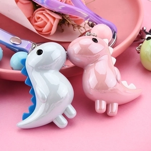 Cartoon Dinosaur Keychain With Holographic Strap Resin Acrylic Animal Pendant Bag Charm