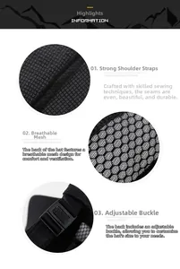 Detail of sun hat showing breathable honeycomb mesh fabric and adjustable plastic buckle