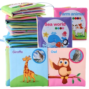 Baby Cloth Books Soft Activity Fabric Books With Crinkle Paper Washable Early Learning Visual Sensory Toy For Infants Toddlers