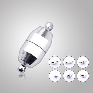 Strong Magnetic Clasps Connectors Silver Plated Copper For DIY Necklace Bracelet Jewelry Making Round Cylinder Shape