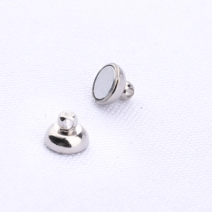 Macro detail of silver magnetic clasps for bracelets and necklaces with dual view