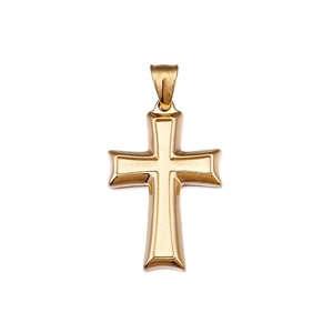 Classic Egyptian Cross Pendant Polished Stainless Steel 18K Gold Plated Religious Jewelry For Men And Women Minimalism Style