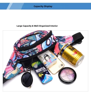 Spacious interior of graffiti fanny pack showing storage capacity for daily essentials