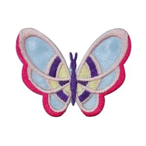 Exquisite butterfly embroidery patch in pink and blue for DIY clothing accessories
