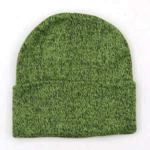 Minimalist Solid Color Knitted Beanie For Women Men Winter Warm Cuffed Linen Toboggan Hat Korean Style Daily Outdoor Headwear