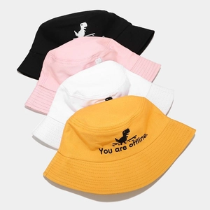 Chrome 404 Dinosaur 'You Are Offline' embroidered cotton bucket hats in multiple colors