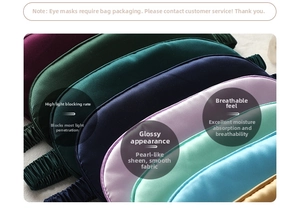 Close-up of assorted silk sleep masks in multiple colors with high shading performance
