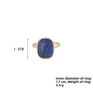 Detailed view of lapis lazuli ring dimensions including 1.7CM inner diameter and 3.4G weight