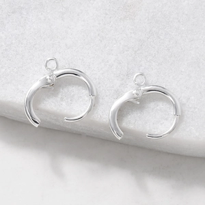 Silver metal leverback earring findings with open loop for DIY jewelry making