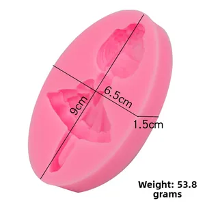 Moule en silicone rose avec motif ballerine de 9cm x 6,5cm pour décoration de gâteaux