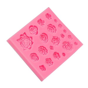 Stampo in silicone rosa con vari motivi di rose 3D per cioccolato e fondente fai-da-te
