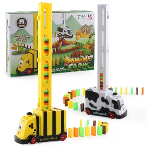 Elektrischer Domino-Zug Spielzeug-Set mit Spender und bunten Steinen für Kinder