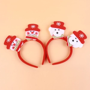 Christmas LED headband featuring plush Santa Claus and polar bear designs for party