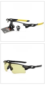 Detail of outdoor tactical goggles with transparent and yellow night vision lenses