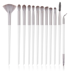 Set professionnel de 13 pinceaux de maquillage avec manches blancs et poils dégradés