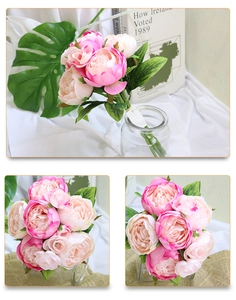 Detail of pink silk ranunculus petals with realistic texture for wedding decor