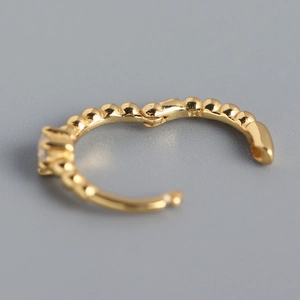 S925 Sterling Silber Perlenohrringe mit Goldbeschichtung und funkelndem Zirkonstein