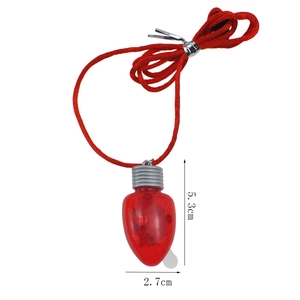 Christmas LED light bulb pendant necklace glowing holiday gift red decorative accessory