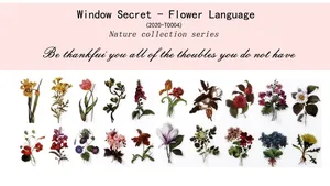 Detailed close-up of various vintage floral PET stickers for DIY scrapbooking decoration